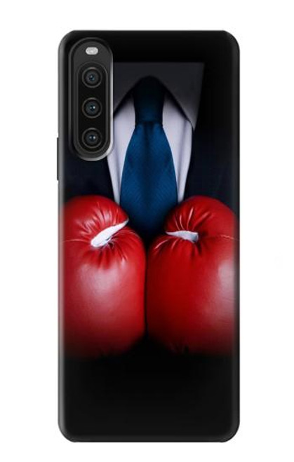 S2261 Homme d'affaires Noir Costume avec des gants de boxe Etui Coque Housse pour Sony Xperia 10 V