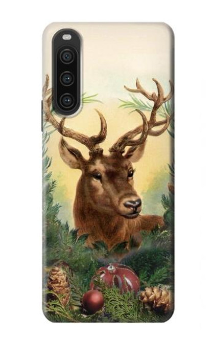 S2841 Renne de Noël millésimé Etui Coque Housse pour Sony Xperia 10 V