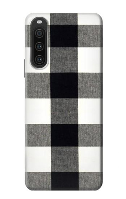 S2842 Noir et blanc Buffle motif de vérification Etui Coque Housse pour Sony Xperia 10 V