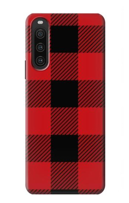 S2931 Rouge Buffle motif de vérification Etui Coque Housse pour Sony Xperia 10 V