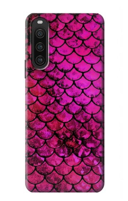 S3051 Rose Sirène écailles de poisson Etui Coque Housse pour Sony Xperia 10 V