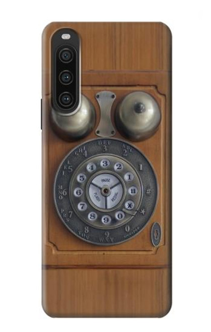 S3146 Mur Antique Retro Ligne téléphonique Etui Coque Housse pour Sony Xperia 10 V