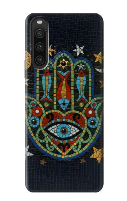 S3175 Hamsa Mosaïques main Etui Coque Housse pour Sony Xperia 10 V