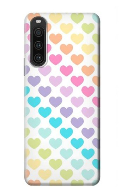 S3499 Motif coloré coeur Etui Coque Housse pour Sony Xperia 10 V