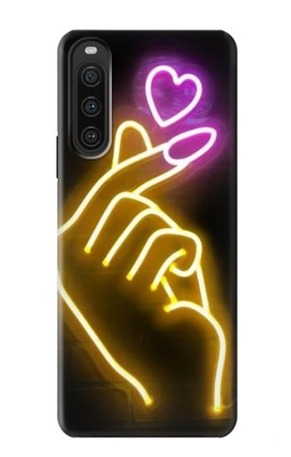 S3512 Mignon Mini coeur Néon graphique Etui Coque Housse pour Sony Xperia 10 V