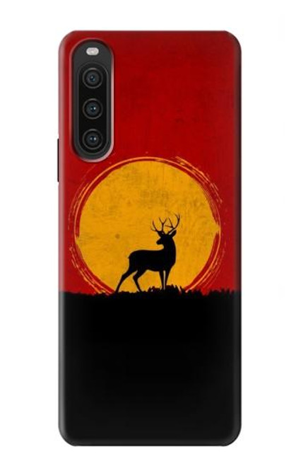 S3513 Coucher de soleil de Deer Etui Coque Housse pour Sony Xperia 10 V