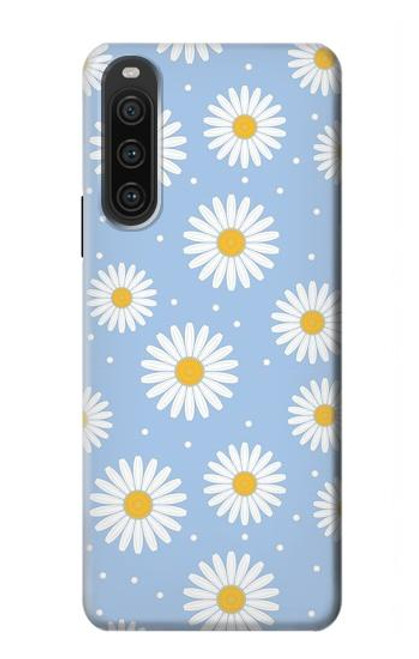 S3681 Motif de fleurs de marguerite Etui Coque Housse pour Sony Xperia 10 V