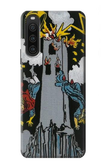 S3745 Carte de tarot la tour Etui Coque Housse pour Sony Xperia 10 V