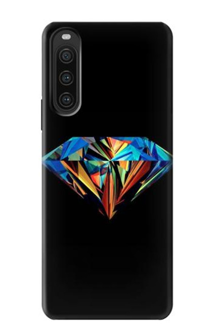 S3842 Diamant coloré abstrait Etui Coque Housse pour Sony Xperia 10 V
