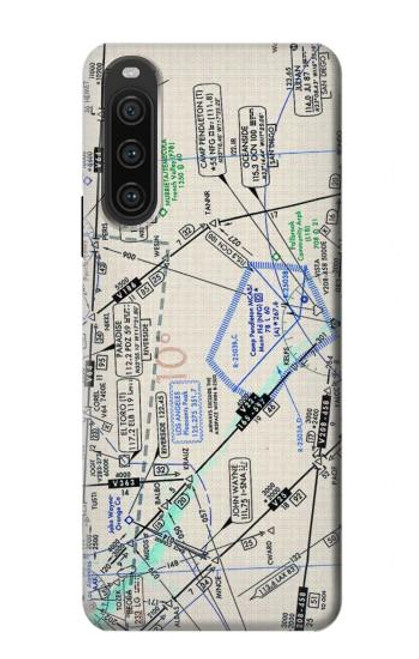 S3882 Carte de vol en route Etui Coque Housse pour Sony Xperia 10 V