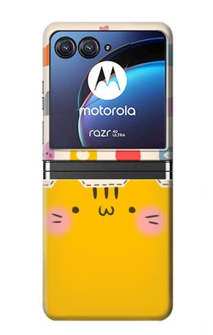 S2442 Chat mignon drôle Dessin animé Etui Coque Housse pour Motorola Razr 40 Ultra