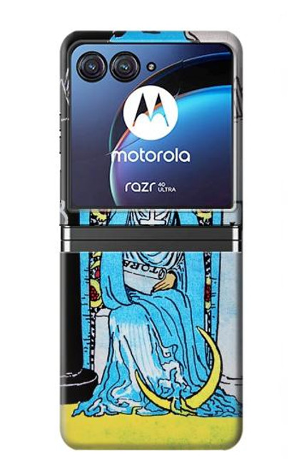 S2837 La Papesse carte de tarot Millésime Etui Coque Housse pour Motorola Razr 40 Ultra