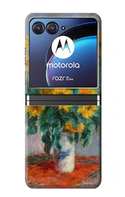 S2937 Claude Monet Bouquet de tournesols Etui Coque Housse pour Motorola Razr 40 Ultra