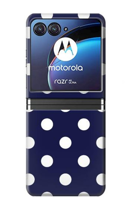 S3533 Bleu à pois Etui Coque Housse pour Motorola Razr 40 Ultra