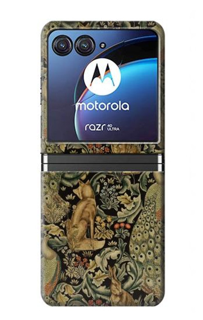 S3661 William Morris Forest Velvet Etui Coque Housse pour Motorola Razr 40 Ultra
