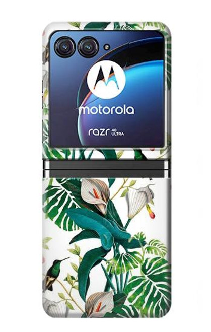 S3697 Oiseaux de la vie des feuilles Etui Coque Housse pour Motorola Razr 40 Ultra