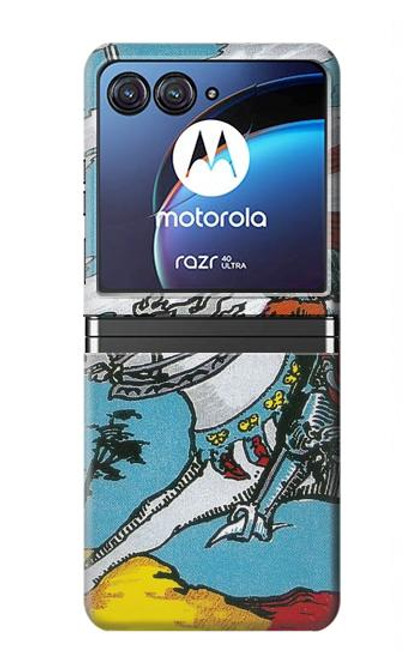 S3731 Carte de tarot chevalier des épées Etui Coque Housse pour Motorola Razr 40 Ultra