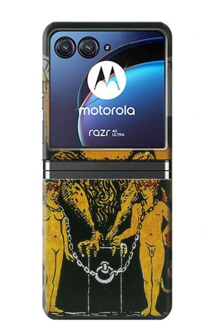 S3740 Carte de tarot le diable Etui Coque Housse pour Motorola Razr 40 Ultra