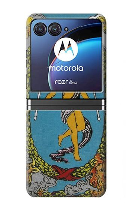 S3746 Carte de tarot le monde Etui Coque Housse pour Motorola Razr 40 Ultra
