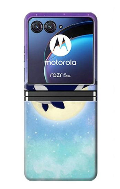 S3807 Killer Whale Orca Lune Pastel Fantaisie Etui Coque Housse pour Motorola Razr 40 Ultra