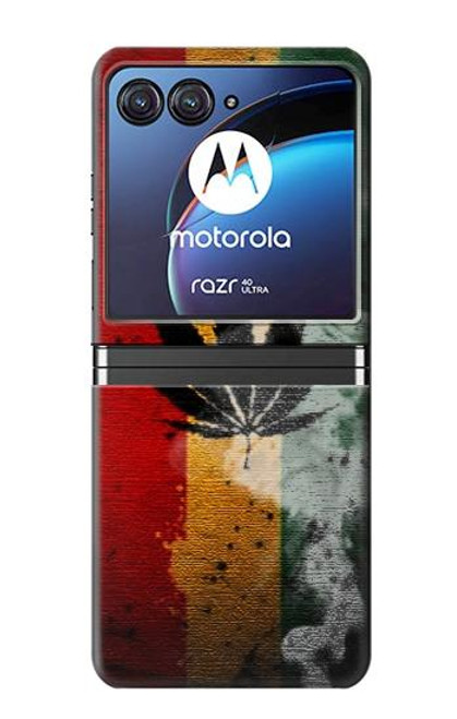 S3890 Drapeau Rasta Reggae Fumée Etui Coque Housse pour Motorola Razr 40 Ultra