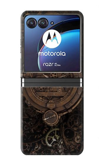 S3902 Horloge Steampunk Etui Coque Housse pour Motorola Razr 40 Ultra