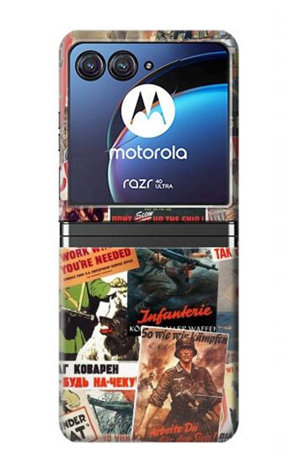 S3905 Affiche vintage de l'armée Etui Coque Housse pour Motorola Razr 40 Ultra