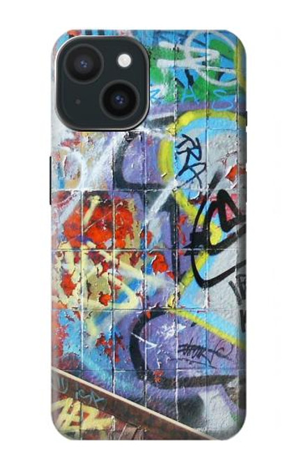 S0588 mur de graffiti Etui Coque Housse pour iPhone 15