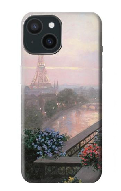 S1443 Terrasse à Paris Eifel Etui Coque Housse pour iPhone 15