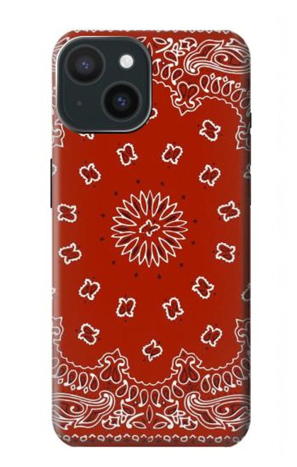 S3355 Motif Bandana Rouge Etui Coque Housse pour iPhone 15