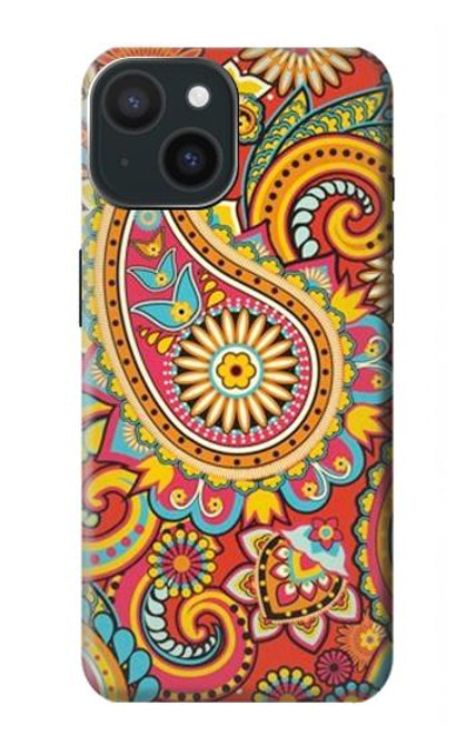 S3402 Floral Paisley Seamless Etui Coque Housse pour iPhone 15