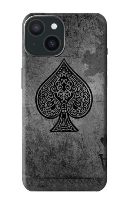 S3446 Noir Ace Spade Etui Coque Housse pour iPhone 15