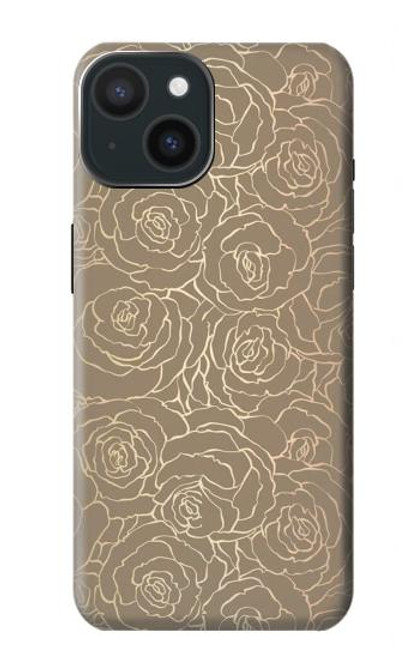 S3466 Motif Rose d'or Etui Coque Housse pour iPhone 15