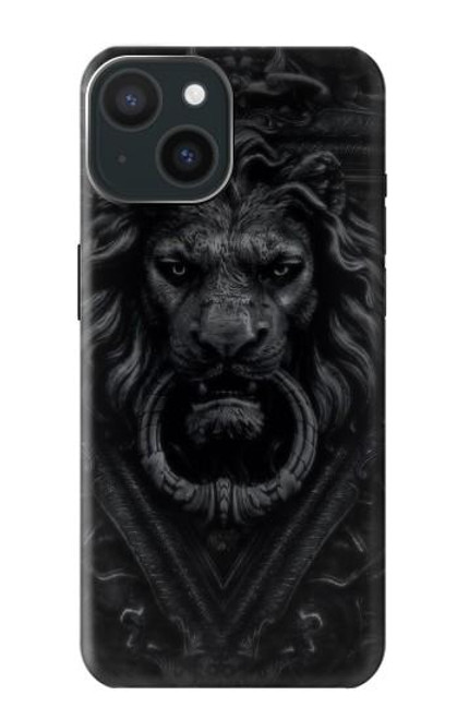 S3619 Lion noir gothique Etui Coque Housse pour iPhone 15