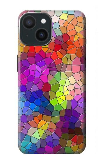 S3677 Mosaïques de briques colorées Etui Coque Housse pour iPhone 15