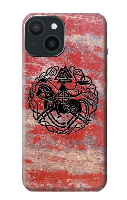 S3831 Symbole antique nordique viking Etui Coque Housse pour iPhone 15