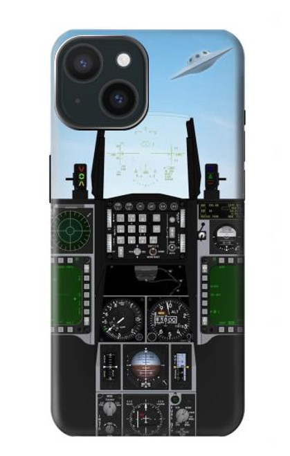 S3933 Avion de chasse OVNI Etui Coque Housse pour iPhone 15