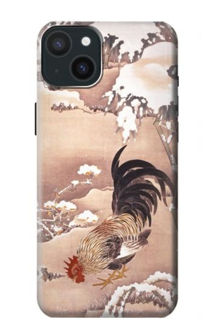 S1332 Ito Jakuchu Coq Etui Coque Housse pour iPhone 15 Plus
