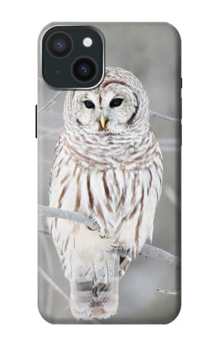 S1566 Milou Blanc Chouette Chouette Etui Coque Housse pour iPhone 15 Plus