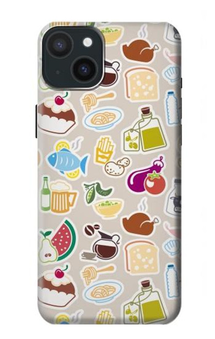 S2321 Aliments et boissons sans soudure Etui Coque Housse pour iPhone 15 Plus