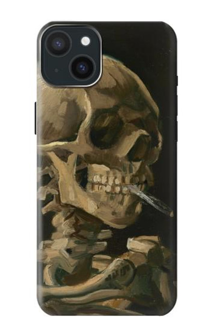 S3358 Vincent Van Gogh Skeleton cigarette Etui Coque Housse pour iPhone 15 Plus