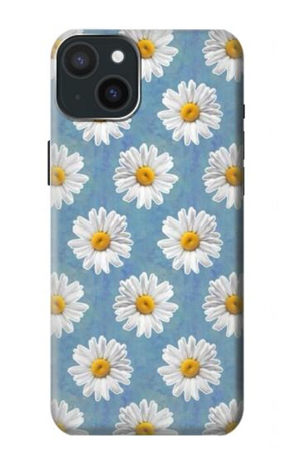 S3454 Marguerite Florale Etui Coque Housse pour iPhone 15 Plus