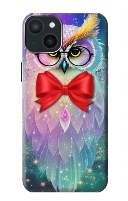 S3934 Hibou nerd fantastique Etui Coque Housse pour iPhone 15 Plus