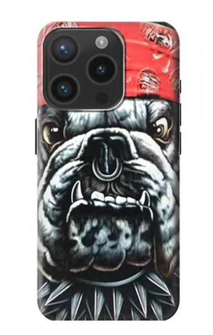 S0100 Bouledogue Football américain Etui Coque Housse pour iPhone 15 Pro