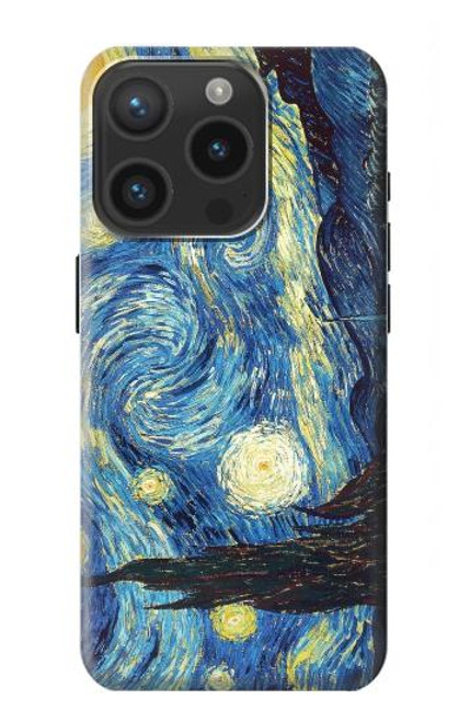 S0213 Van Gogh Starry Nights Etui Coque Housse pour iPhone 15 Pro