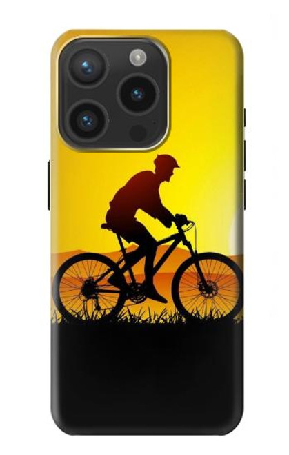 S2385 Vélo Vélo Coucher de soleil Etui Coque Housse pour iPhone 15 Pro