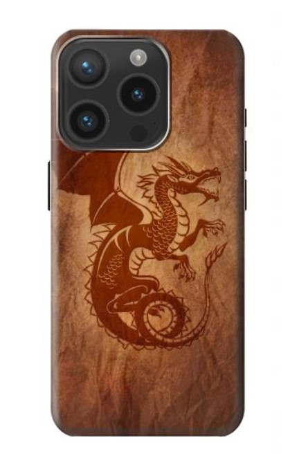 S3086 Rouge dragon Tatouage Etui Coque Housse pour iPhone 15 Pro