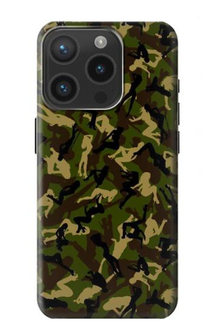 S3356 Camo camouflage de fille Etui Coque Housse pour iPhone 15 Pro