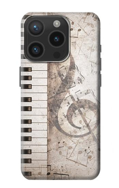 S3390 Note de musique Etui Coque Housse pour iPhone 15 Pro