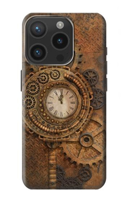 S3401 Horloge vitesse Steampunk Etui Coque Housse pour iPhone 15 Pro